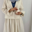 تصویر  کت و دامن زنانه لنین مدل لیان