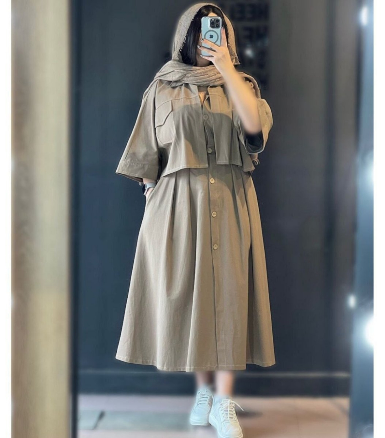 تصویر  کت سارافون زنانه جلو دکمه لنین 