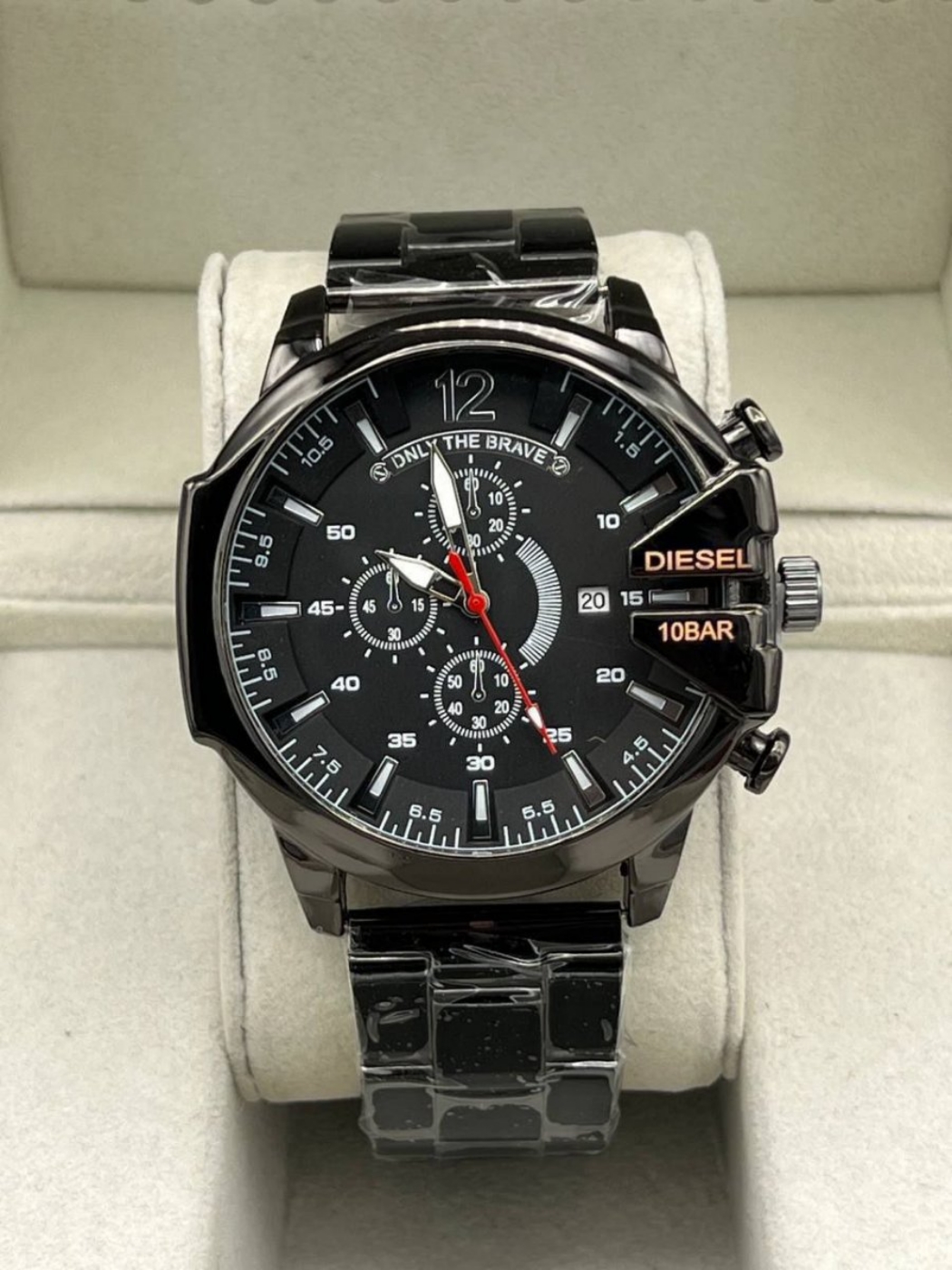 تصویر  ساعت دیزل مردانه بند استیل مشکی صفحه مشکی