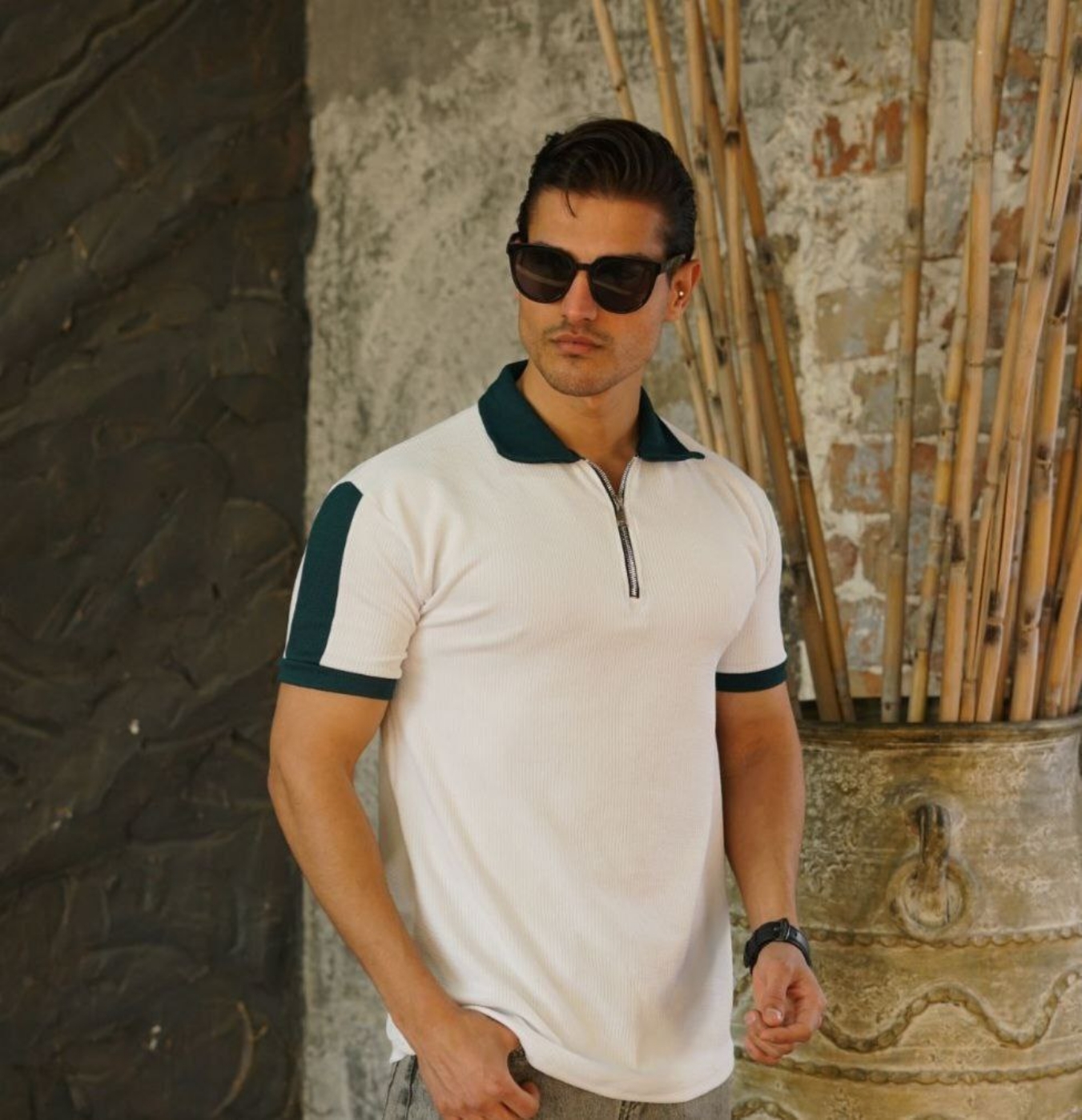 تصویر  تیشرت مردانه کبریتی زیپی 4710