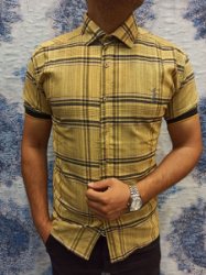 تصویر  پیراهن مردانه چهارخونه استین کوتاه  ۲