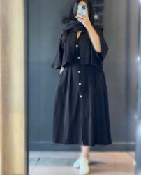 تصویر  کت سارافون زنانه جلو دکمه لنین 