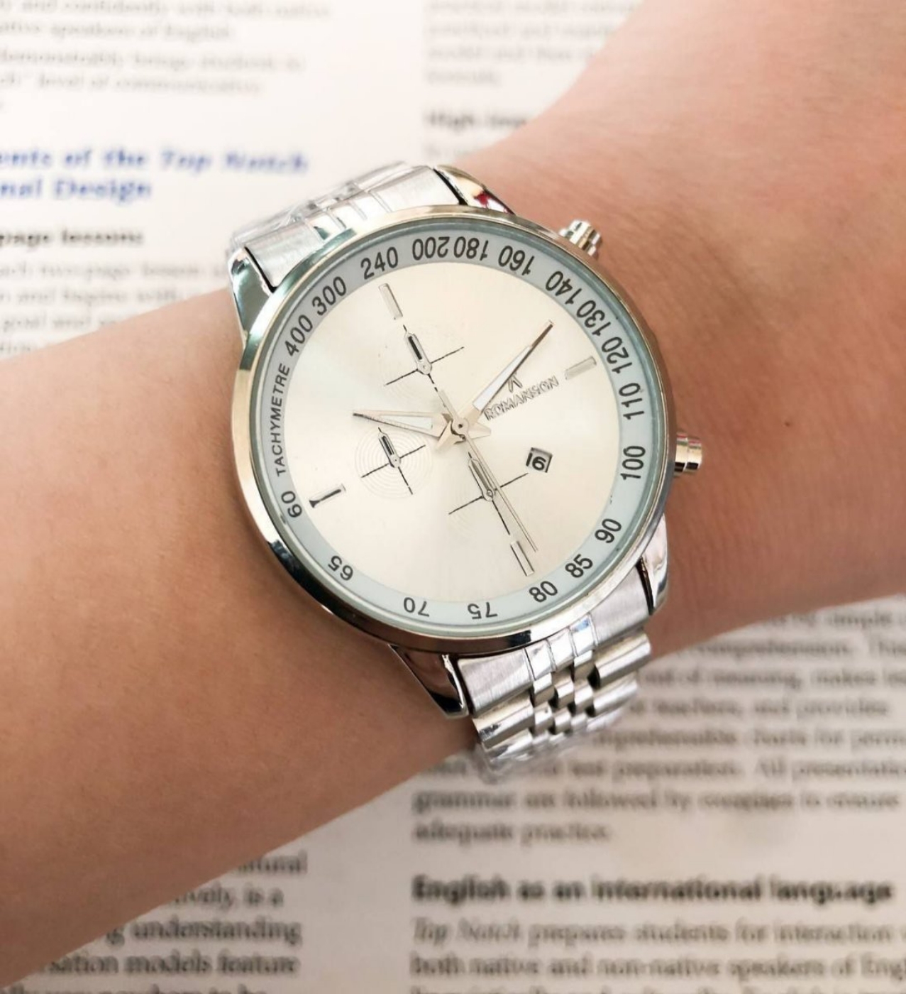 تصویر  ست ساعت رومانسون بنداستیل نقره‌ای 369036