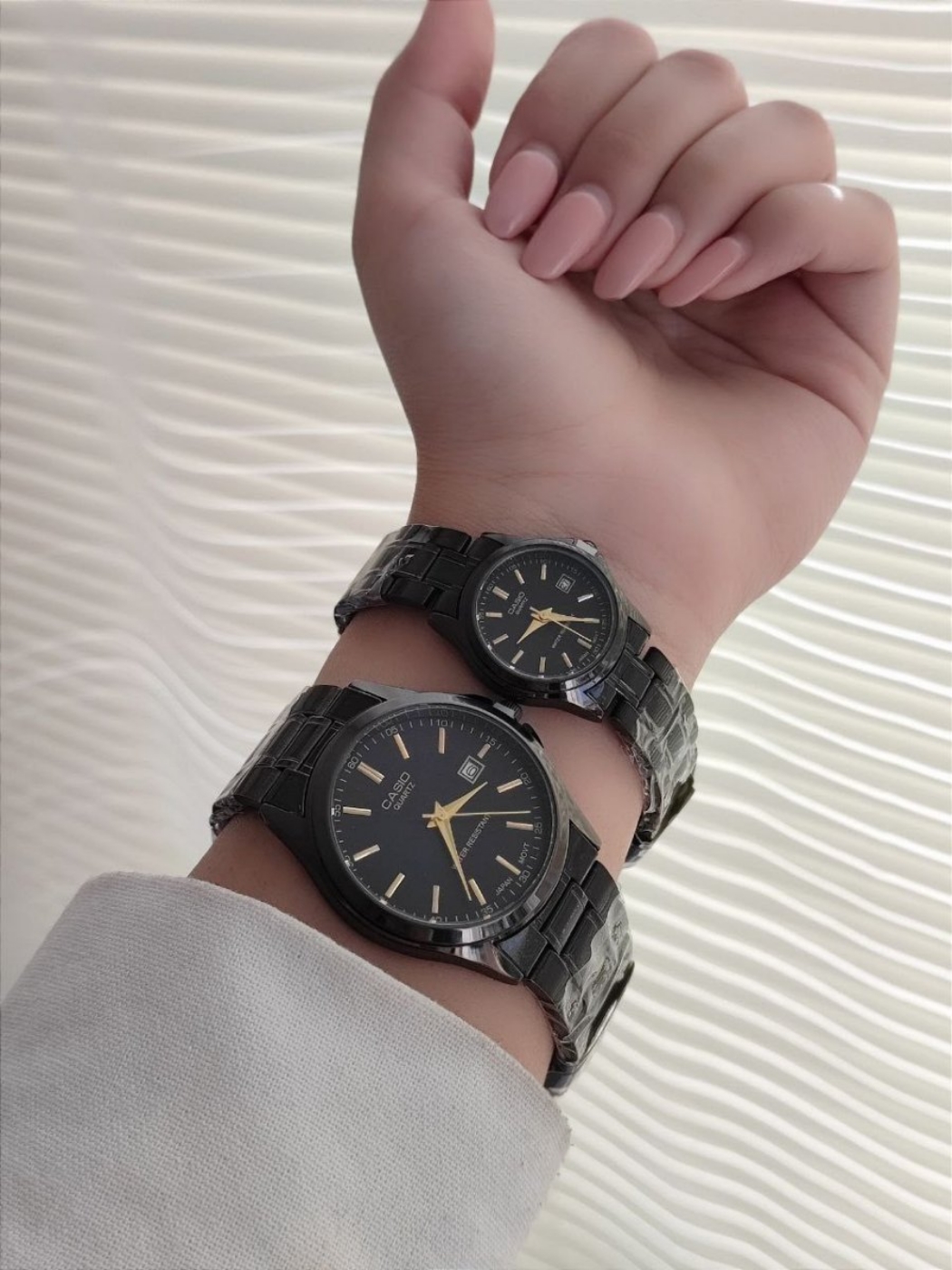 تصویر  ست ساعت کاسیو بند استیل مشکی 369357