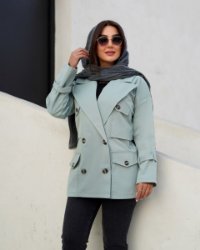 تصویر  مانتو کتان زارا ضد اب دنیز