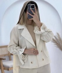 تصویر  مانتو کتی آستین گرهی الیسا