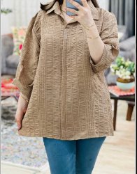 تصویر  شومیز کوک دوزی تک جیب