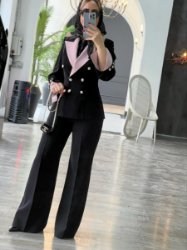 تصویر  کت و شلوار زنانه بلک پینکی