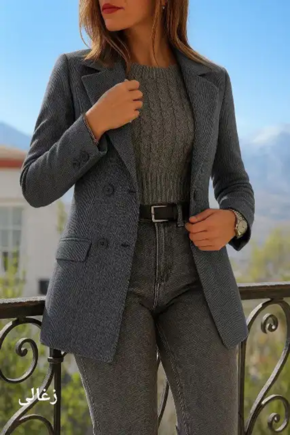 تصویر  پالتو فوتر بافت اکلرویک مدل سوگل