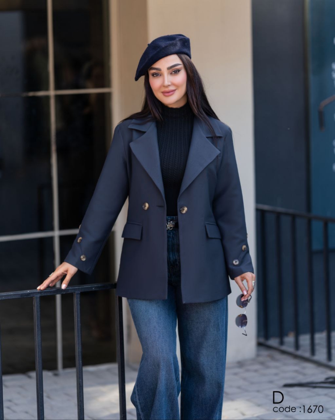 تصویر  کت زنانه توییت کج راه ریوا