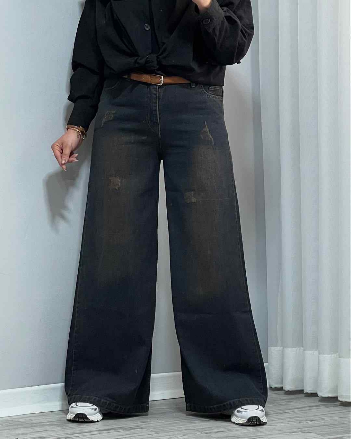 تصویر  شلوار بگ جین زنانه فول بگ