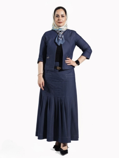 تصویر  کت و دامن اسپرت زنانه لی کاغذی مدل ماه