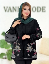 تصویر  کت زنانه مخمل گلدوزی