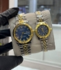 تصویر  ساعت زنانه و مردانه رولکس بنداستیل دورنگ با صفحه آبی خاص