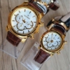 تصویر  ساعت رومانسون بندچرمی قهوه‌ای صفحه سفید