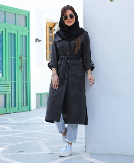 تصویر  مانتو دانشجویی فاستونی دیپلمات