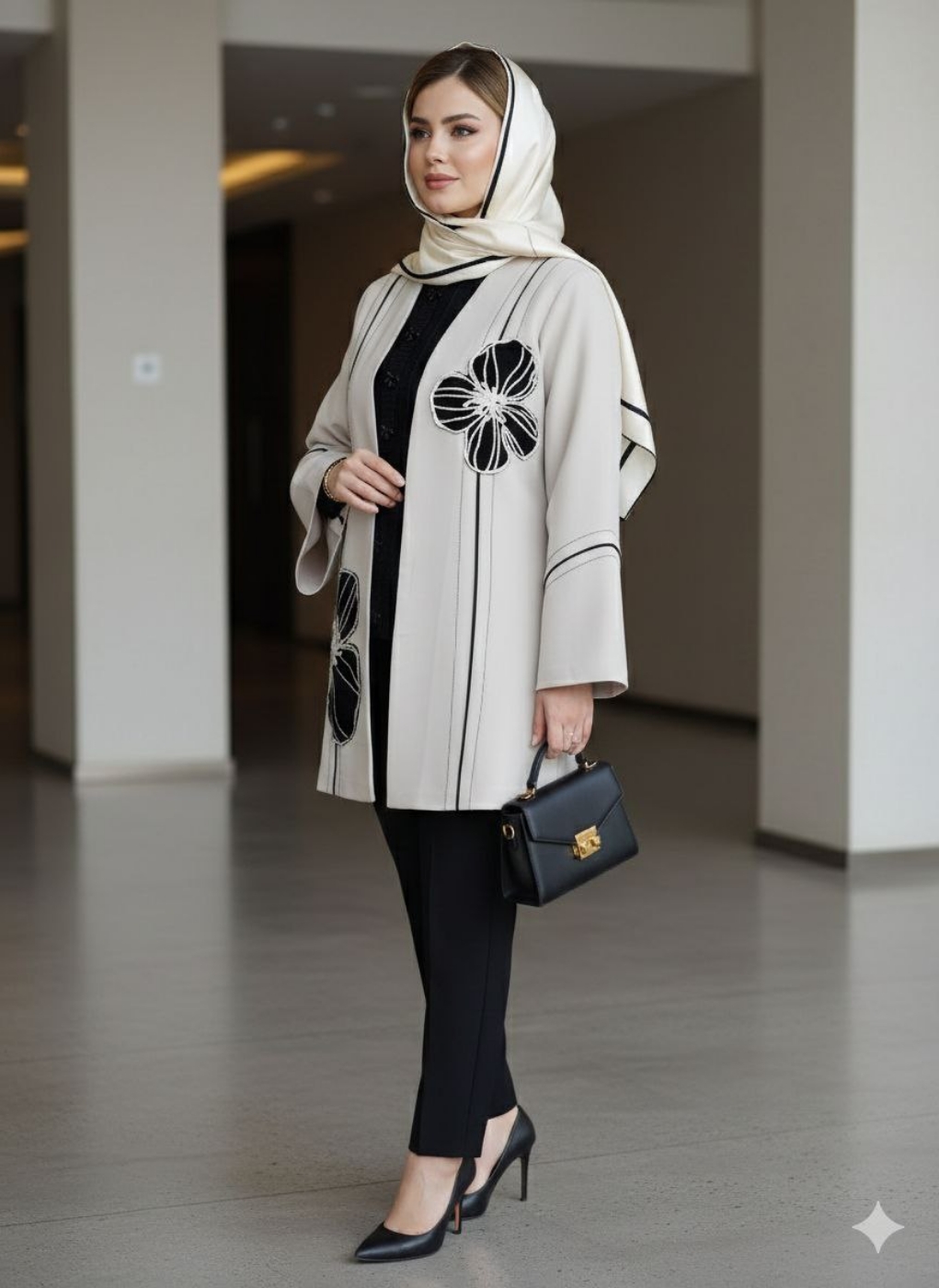 تصویر  مانتو مازراتی زنانه تیکه دوزی مدل میرا