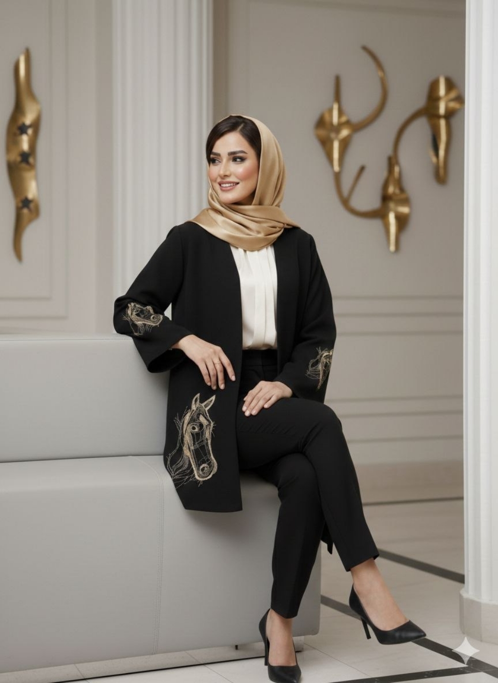 تصویر  مانتو گلدوزی ایلیا