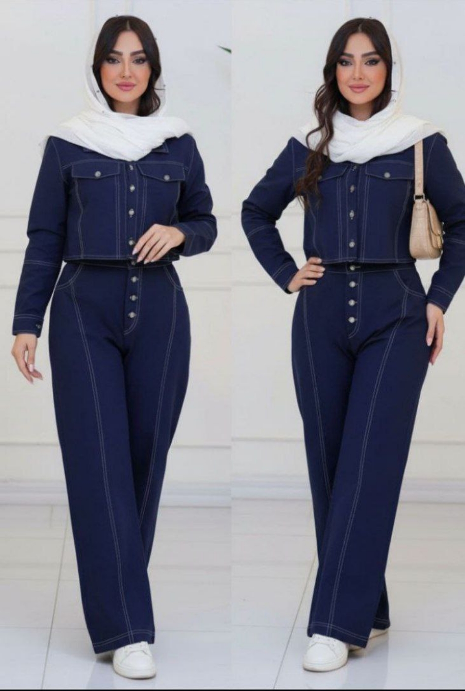 تصویر  کت و شلوار جین سلن