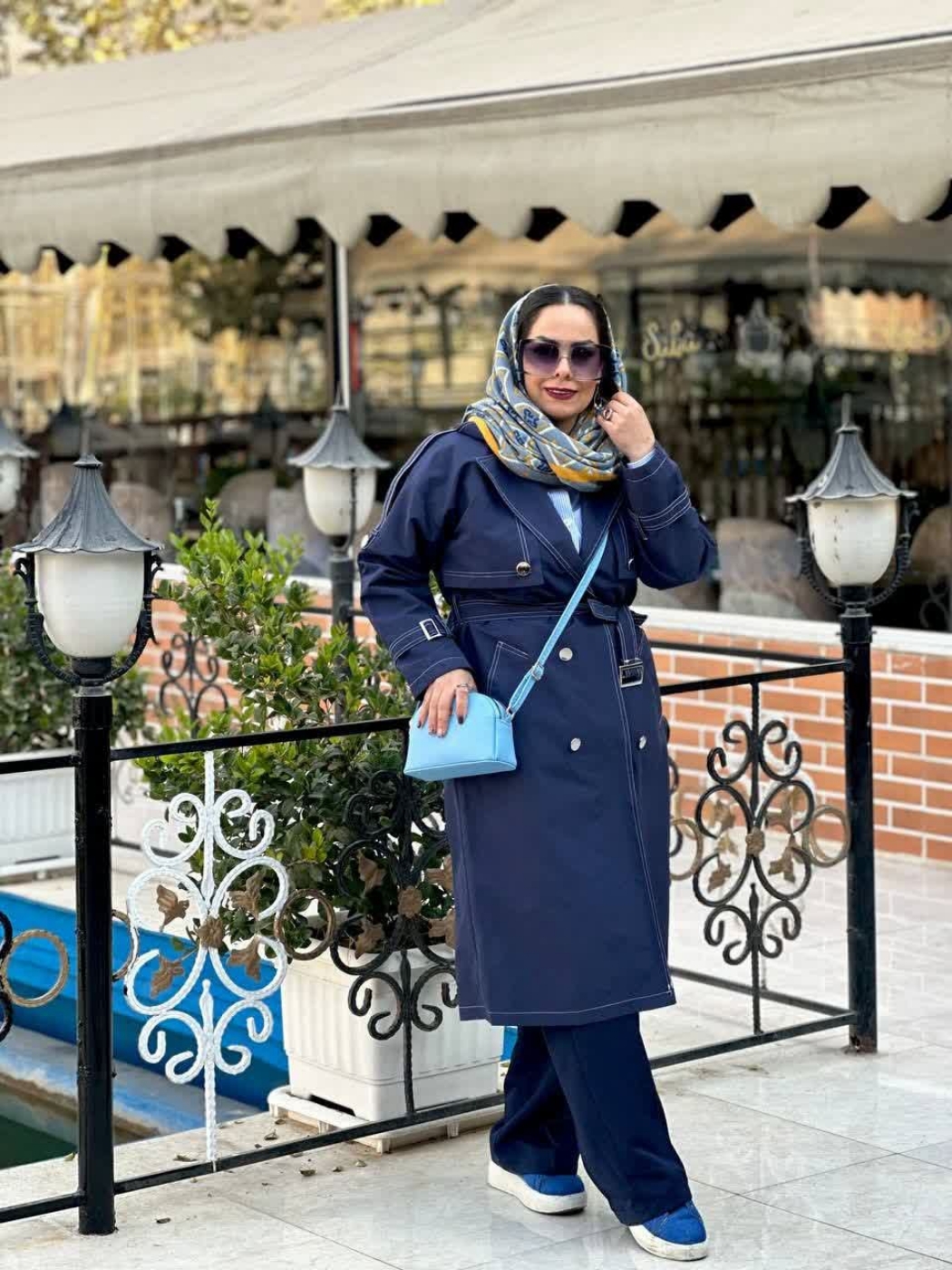 تصویر  ترنچ کت کتان بلند مدل لانا