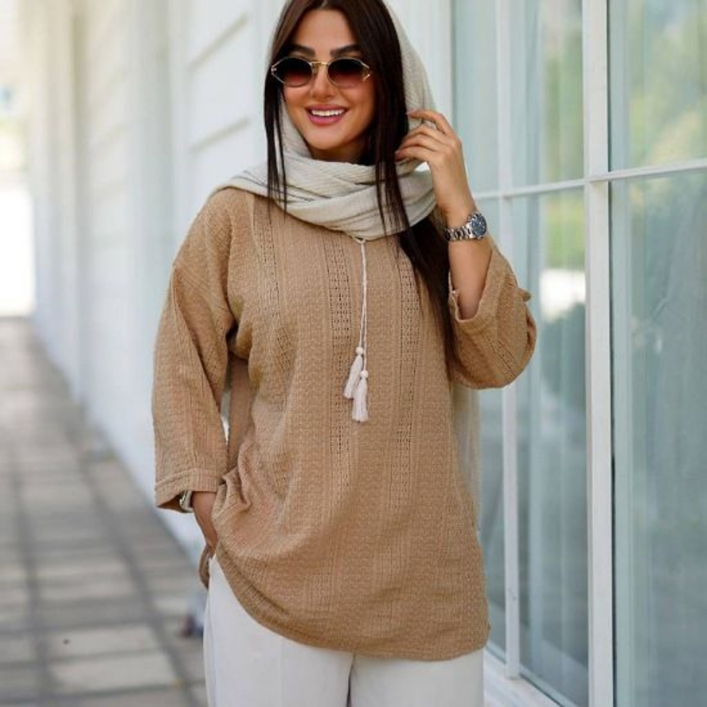 تصویر  شومیز زنانه مراکشی جلو بسته مدل نسیم