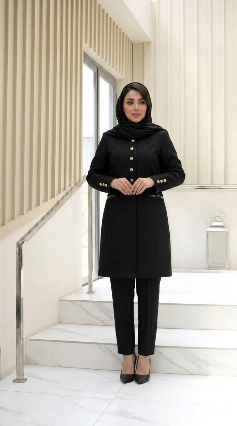 تصویر  مانتو شلوار اداری زنانه بزایاق مدل دیانا