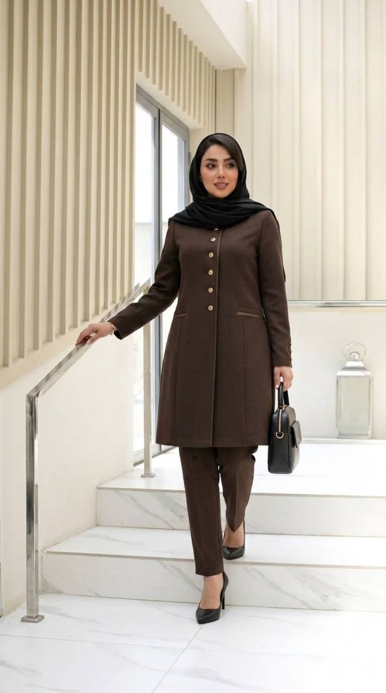 تصویر  مانتو شلوار اداری زنانه بزایاق مدل دیانا