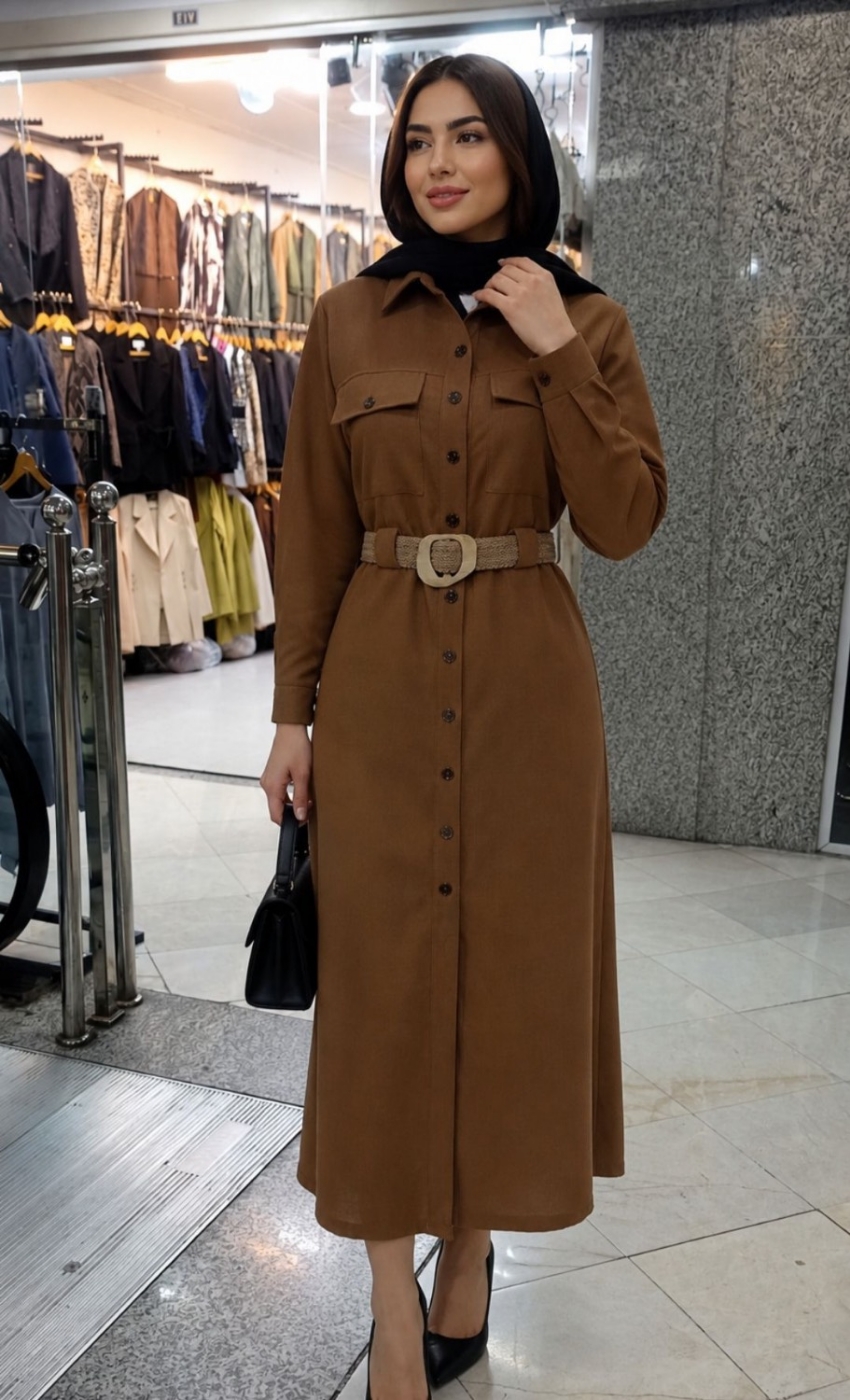 تصویر  مانتو بلند زنانه لنین