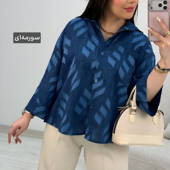 تصویر  شومیز زنانه باکسی سوین
