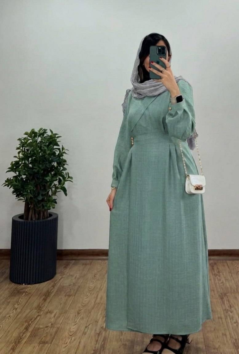 تصویر  مانتو پیراهن بلند زنانه مدل ماهی