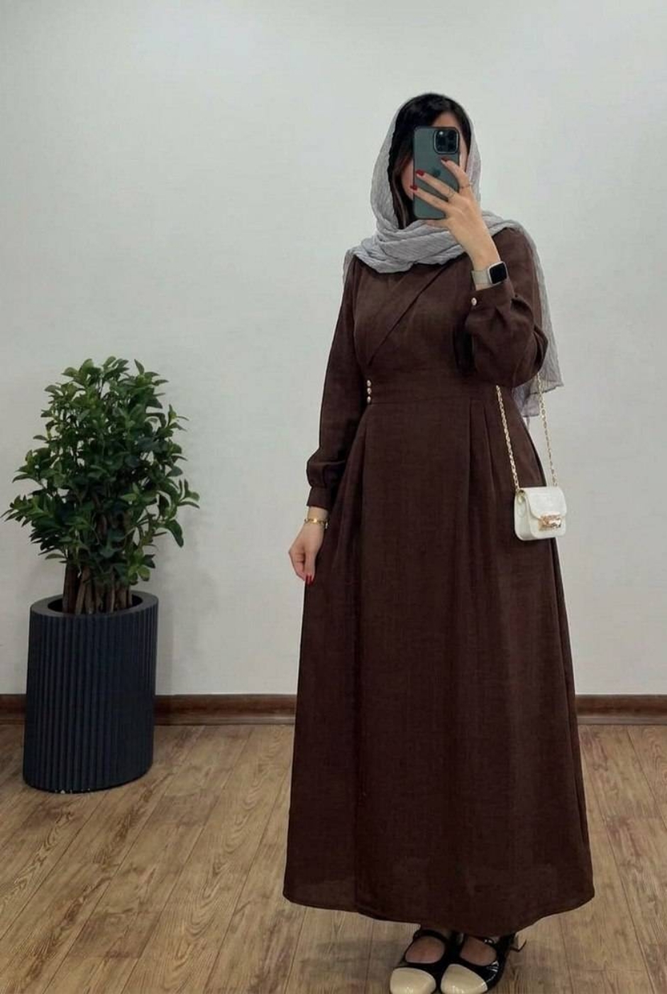 تصویر  مانتو پیراهن بلند زنانه مدل ماهی