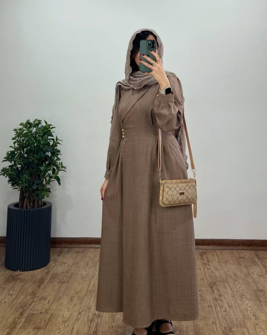 تصویر  مانتو پیراهن بلند زنانه مدل ماهی