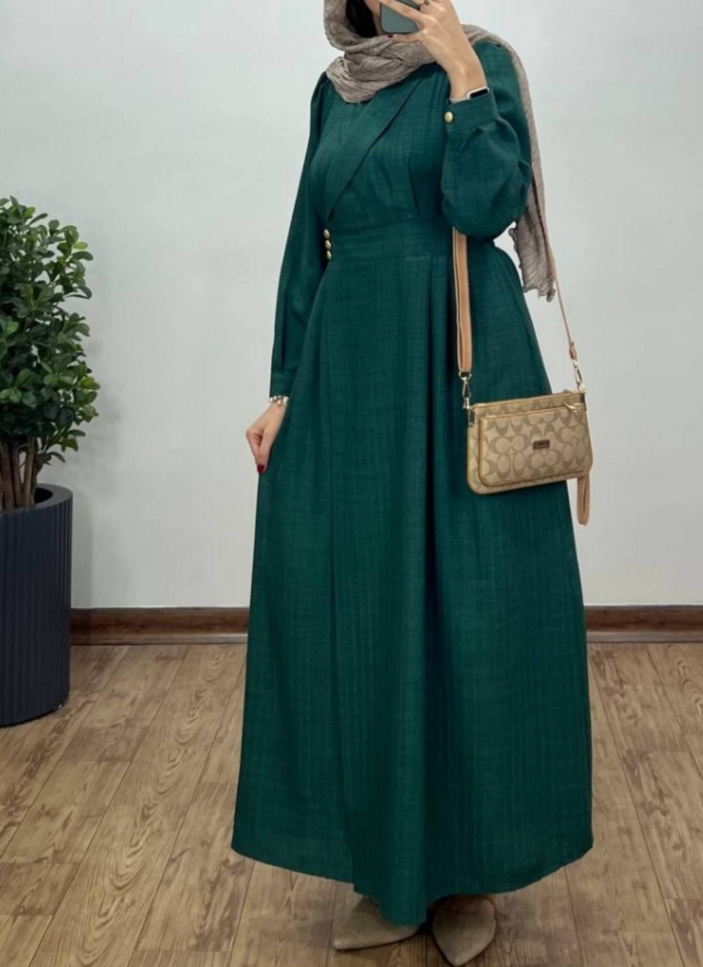 تصویر  مانتو پیراهن بلند زنانه مدل ماهی