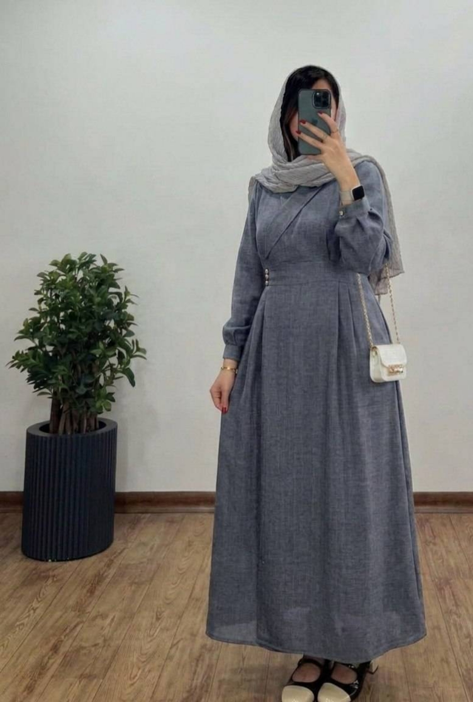 تصویر  مانتو پیراهن بلند زنانه مدل ماهی
