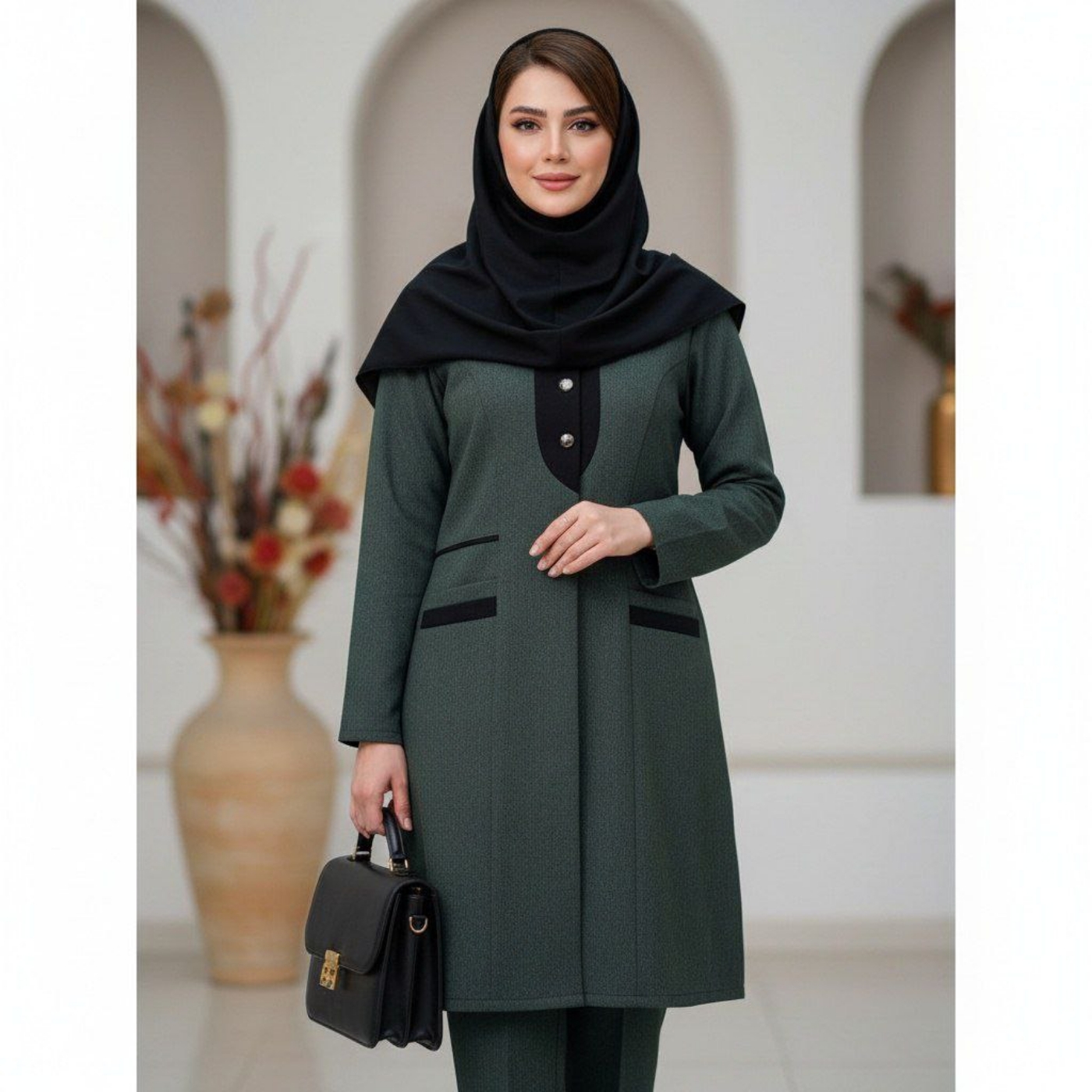 تصویر  مانتو شلوار اداری زنانه پرشیا