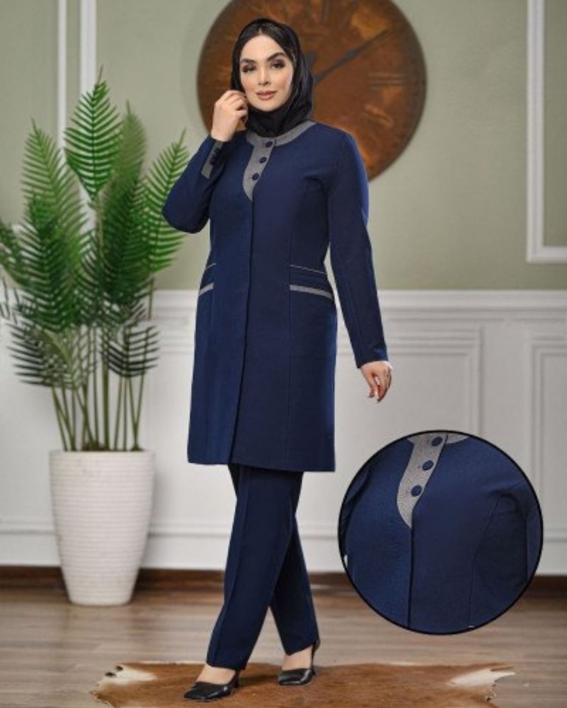 تصویر  مانتو شلوار اداری زنانه پرشیا
