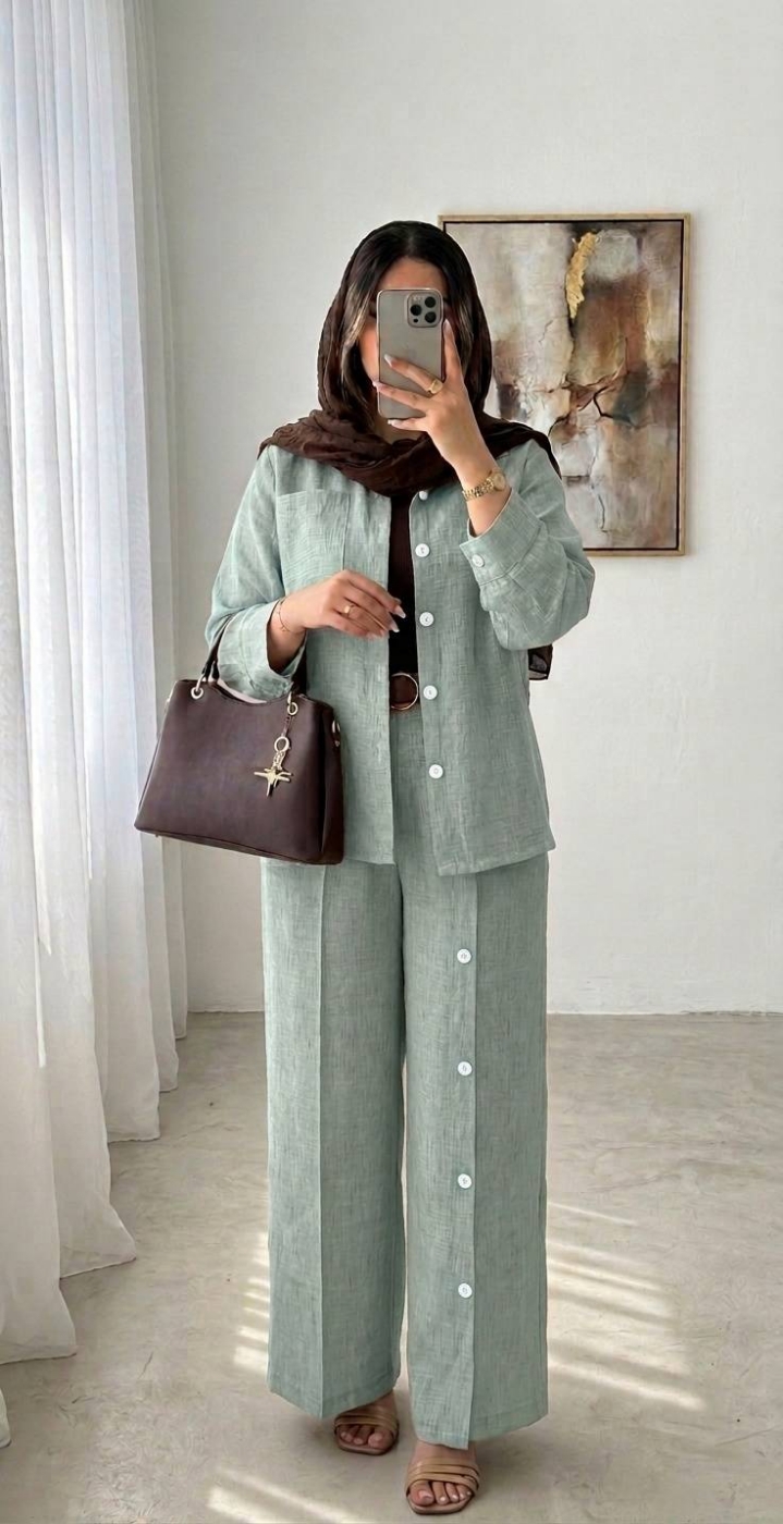 تصویر  مانتو و شلوار زنانه مدل ترانه