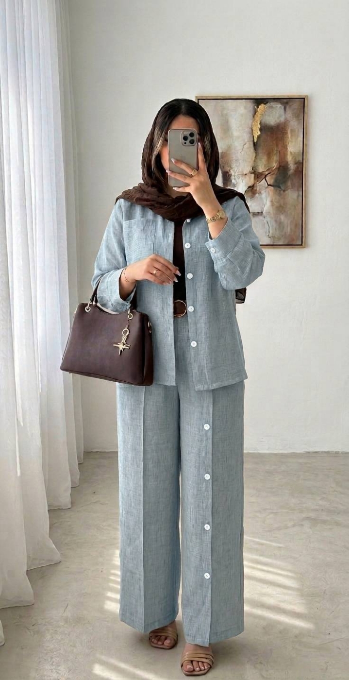 تصویر  مانتو و شلوار زنانه مدل ترانه