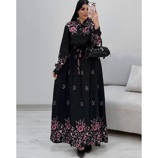 تصویر  پیراهن بلند زنانه ساحلی رز