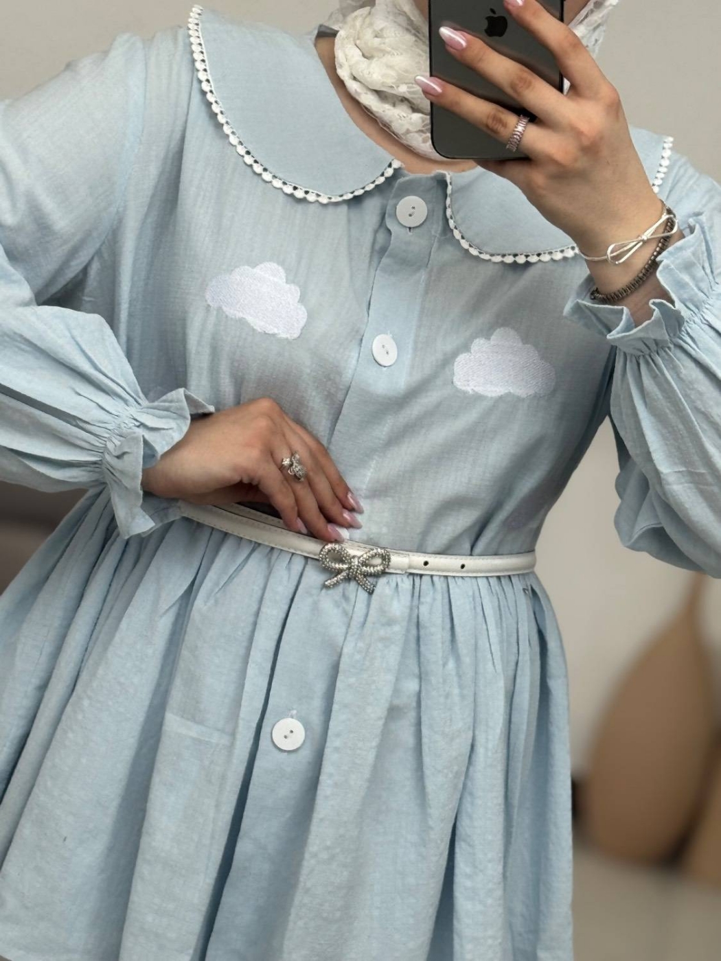 تصویر  شومیز شلوار زنانه آسمان