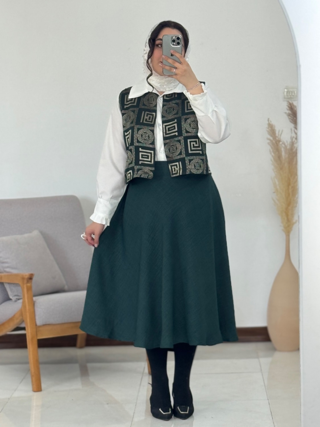 تصویر  شومیز دامن جلیقه خاتون