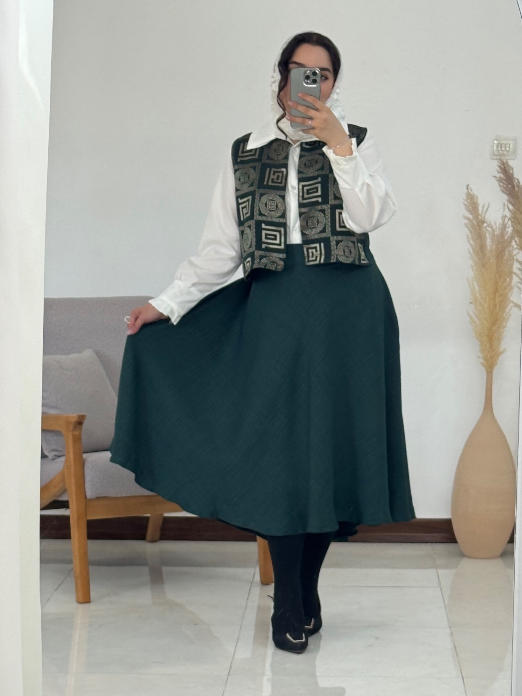 تصویر  شومیز دامن جلیقه خاتون