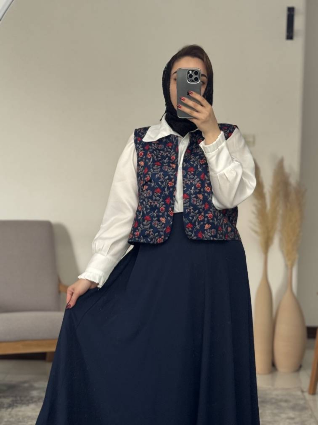 تصویر  شومیز جلیقه دامن زنانه سه تیکه بهارگل فارن