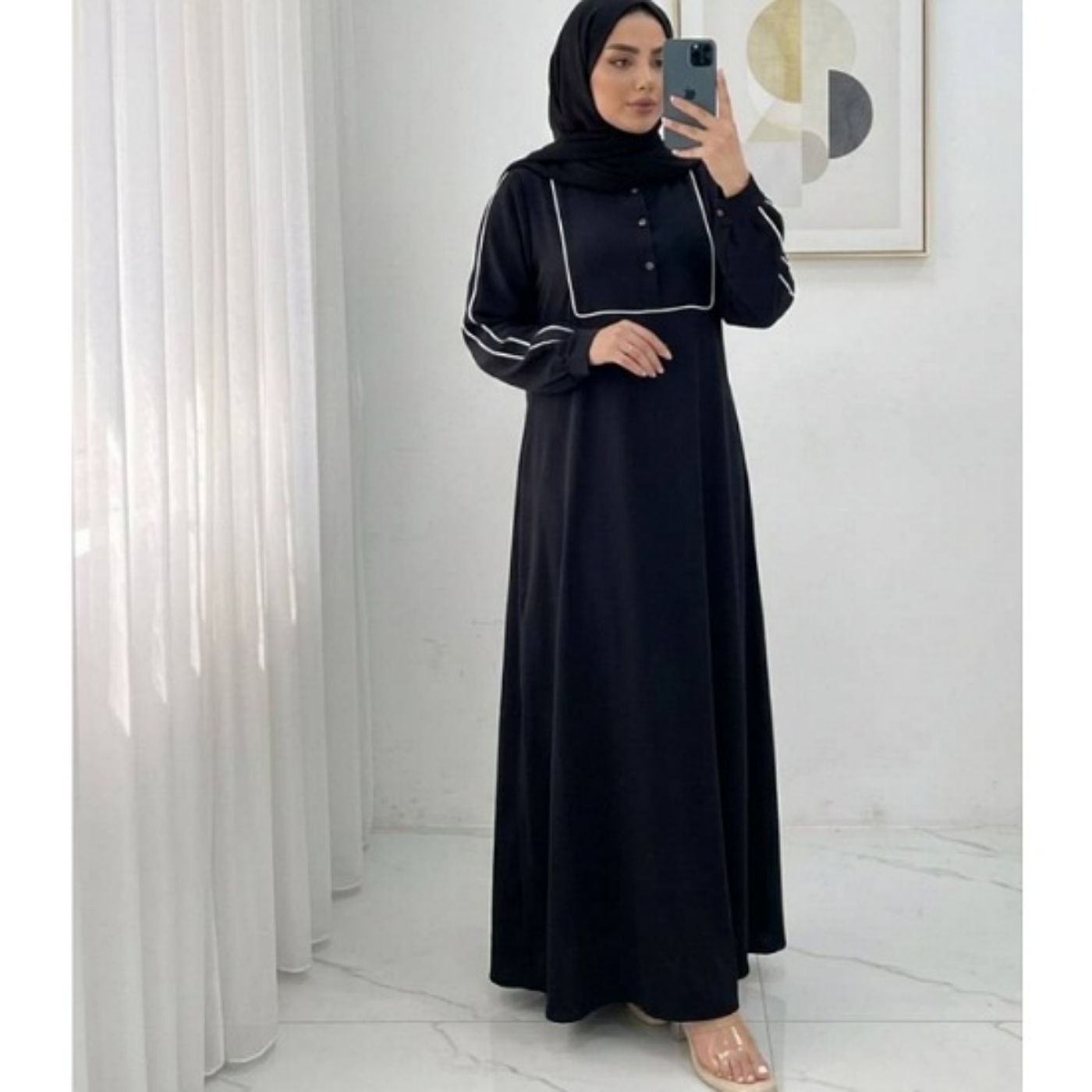 تصویر  عبا زنانه ابروبادی مدل شیما