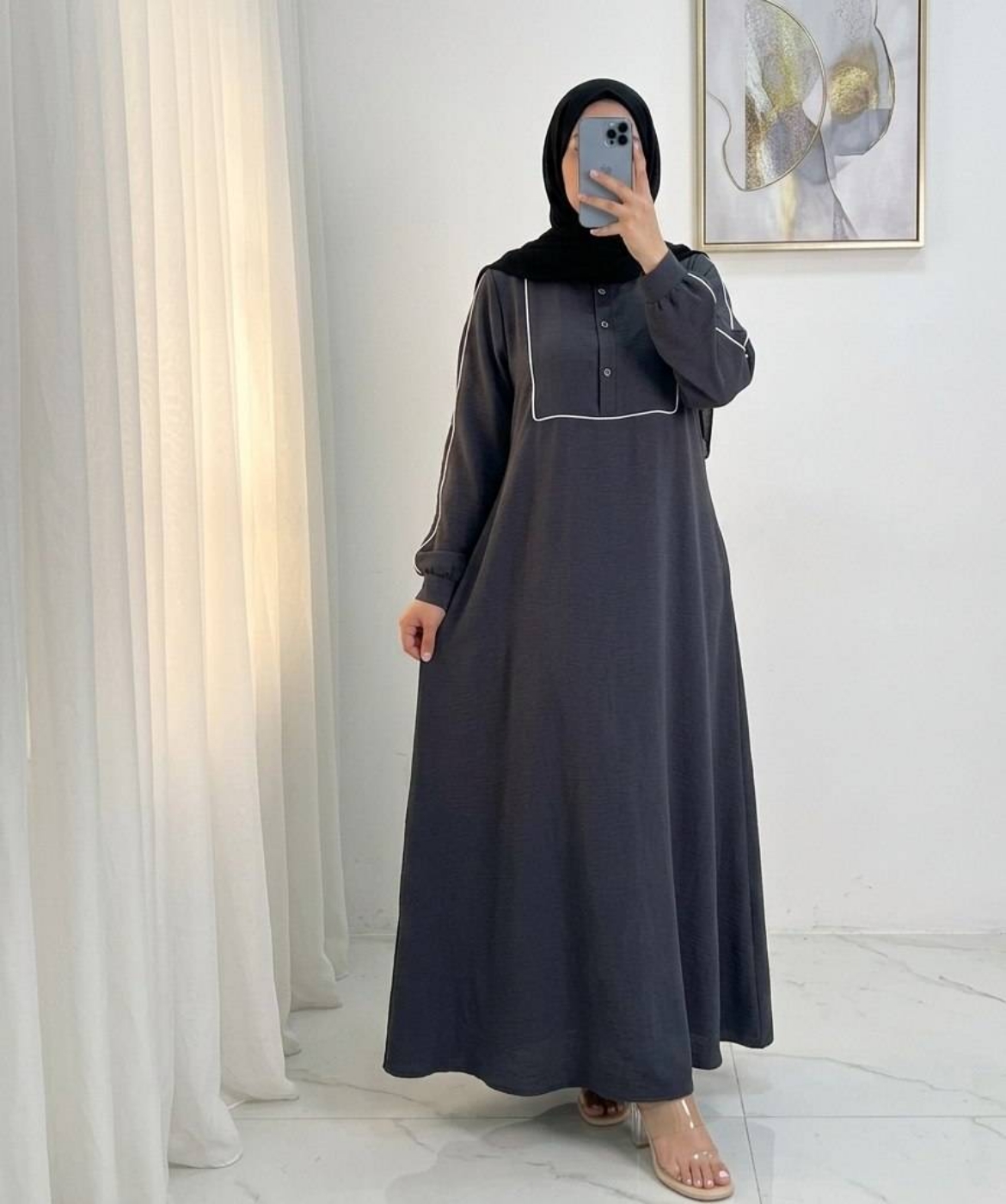 تصویر  عبا زنانه ابروبادی مدل شیما