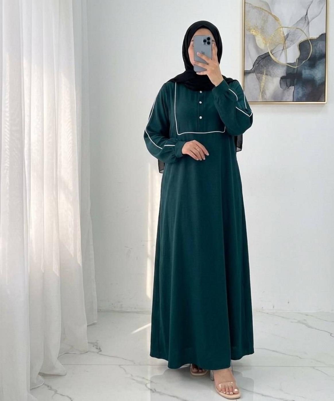 تصویر  عبا زنانه ابروبادی مدل شیما