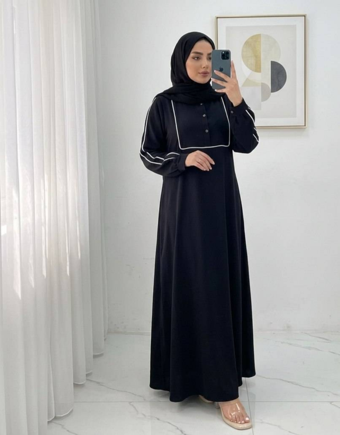 تصویر  عبا زنانه ابروبادی مدل شیما