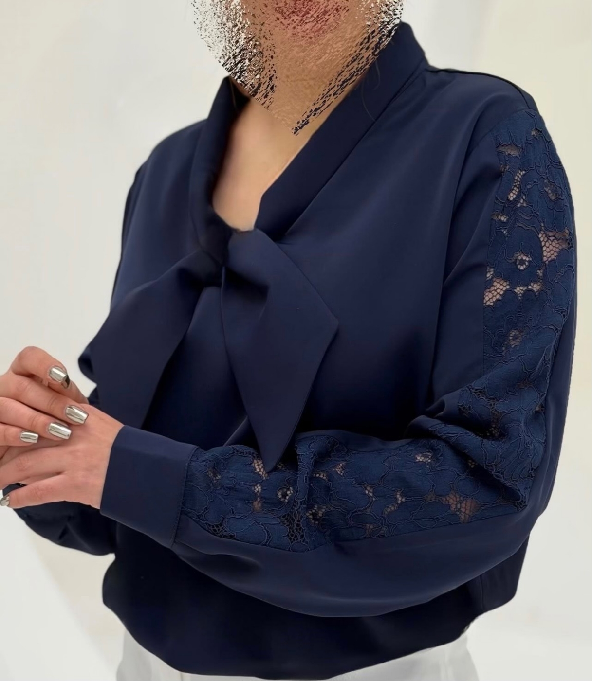 تصویر  شومیز زنانه ترک پاپیون