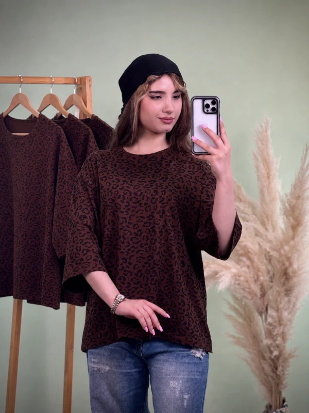 تصویر  تیشرت زنانه پلنگی