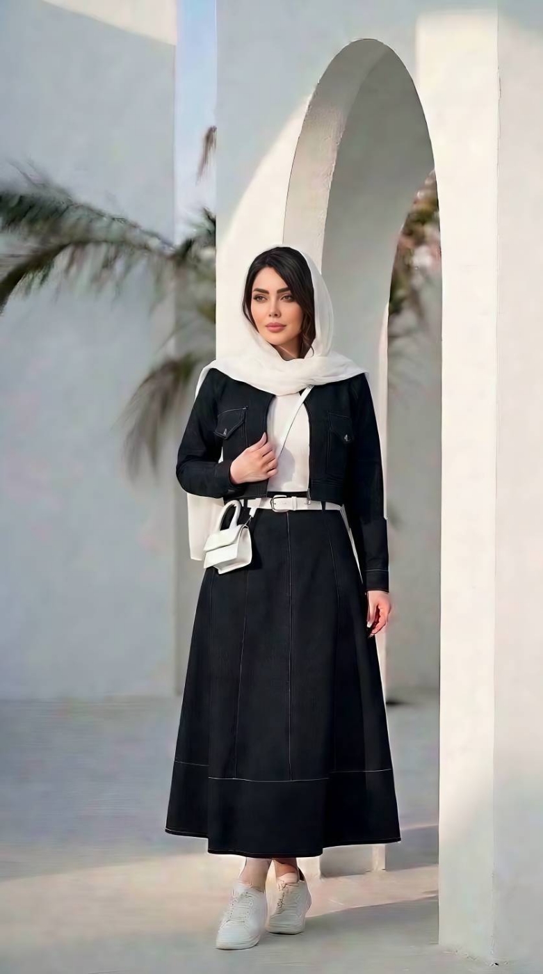 تصویر  کراپ و دامن چهار فصل روناک